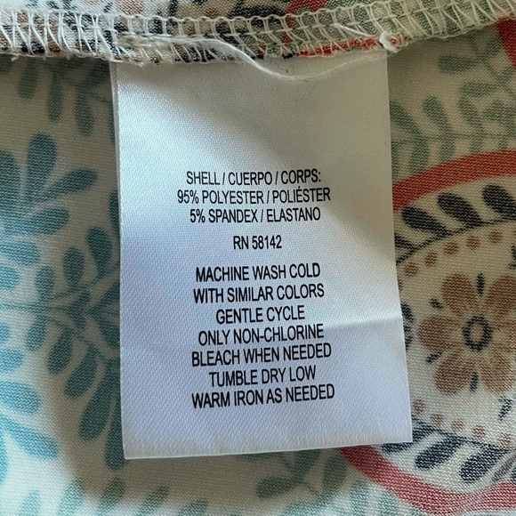 Maggy L Paisley Print Dress Womens 14 Floral Boho Liquid Knit 3/4 Sleeves Office - Picture 11 of 11